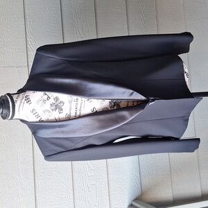 Nah Nah Collection Black Satin Lapel Tuxedo Style Blazer Womens Size 12